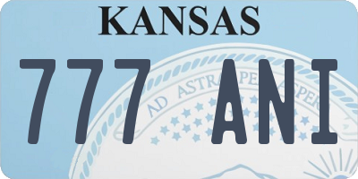 KS license plate 777ANI