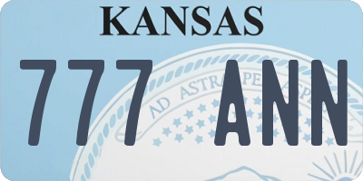 KS license plate 777ANN