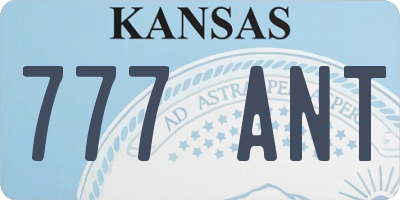KS license plate 777ANT