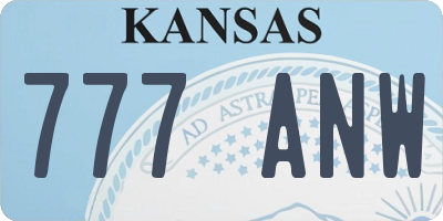 KS license plate 777ANW