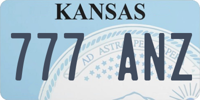 KS license plate 777ANZ