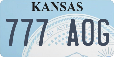 KS license plate 777AOG