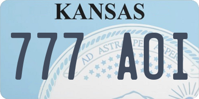 KS license plate 777AOI