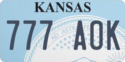 KS license plate 777AOK