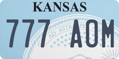 KS license plate 777AOM