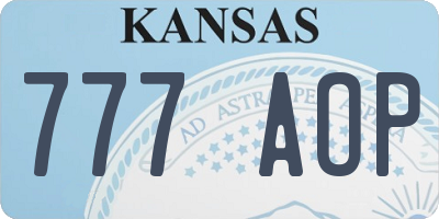 KS license plate 777AOP