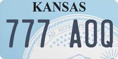 KS license plate 777AOQ
