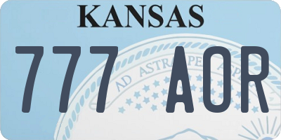 KS license plate 777AOR