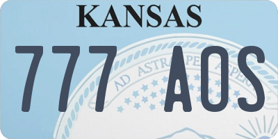 KS license plate 777AOS