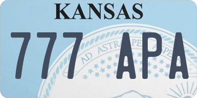 KS license plate 777APA