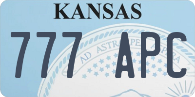 KS license plate 777APC