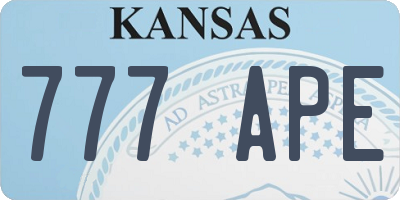 KS license plate 777APE
