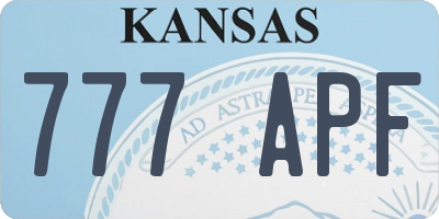 KS license plate 777APF