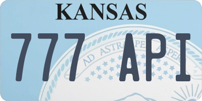 KS license plate 777API