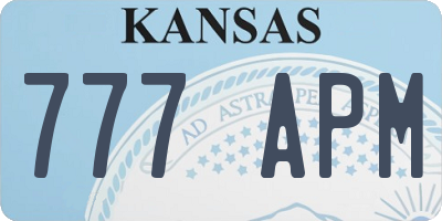 KS license plate 777APM