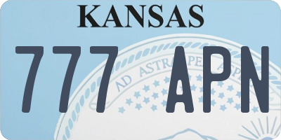 KS license plate 777APN