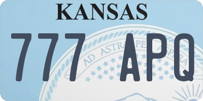 KS license plate 777APQ