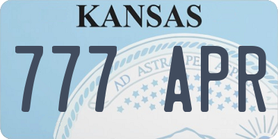 KS license plate 777APR