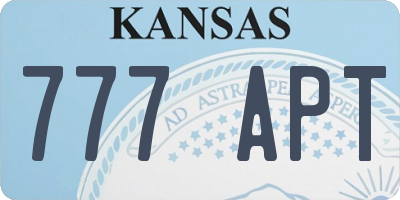 KS license plate 777APT