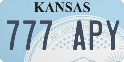 KS license plate 777APY