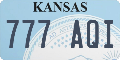 KS license plate 777AQI