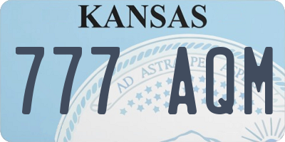 KS license plate 777AQM