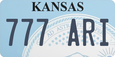 KS license plate 777ARI