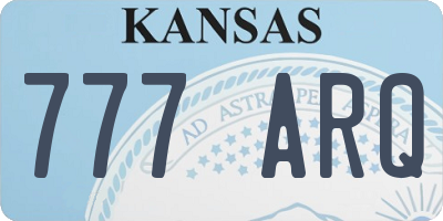 KS license plate 777ARQ