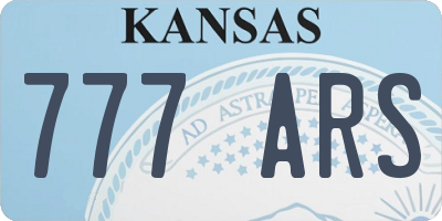 KS license plate 777ARS