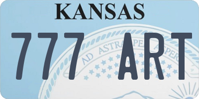 KS license plate 777ART