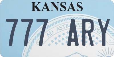KS license plate 777ARY
