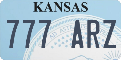 KS license plate 777ARZ