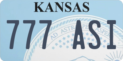KS license plate 777ASI