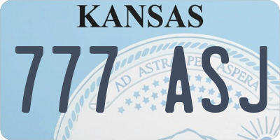 KS license plate 777ASJ
