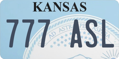 KS license plate 777ASL