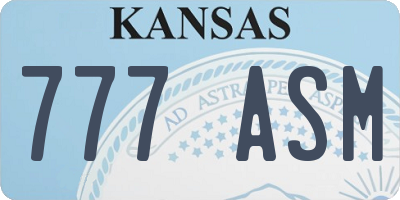 KS license plate 777ASM