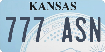 KS license plate 777ASN
