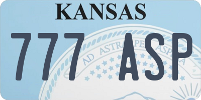 KS license plate 777ASP