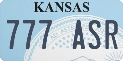 KS license plate 777ASR