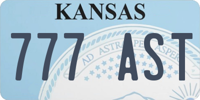 KS license plate 777AST
