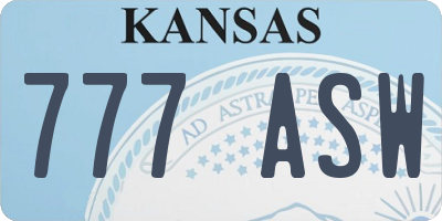 KS license plate 777ASW