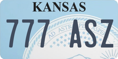 KS license plate 777ASZ