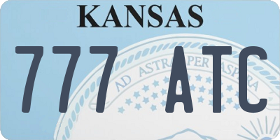 KS license plate 777ATC