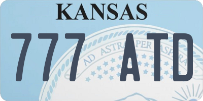 KS license plate 777ATD