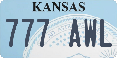 KS license plate 777AWL