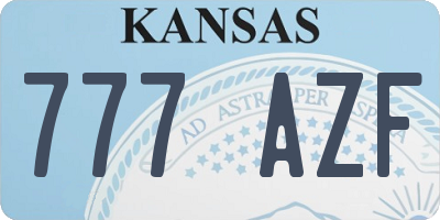 KS license plate 777AZF
