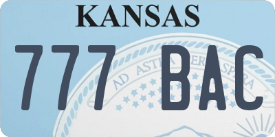 KS license plate 777BAC