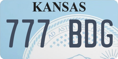 KS license plate 777BDG
