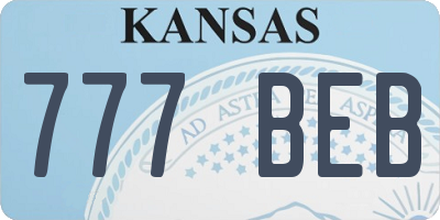 KS license plate 777BEB