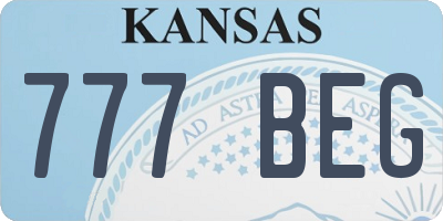 KS license plate 777BEG
